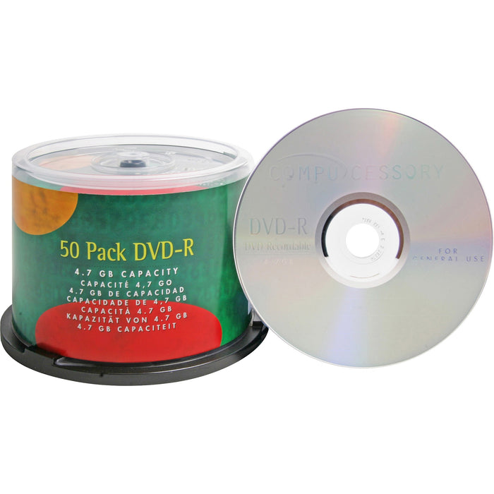 Compucessory DVD Recordable Media - DVD-R - 16x - 4.70 GB - 50 Pack - CCS35557