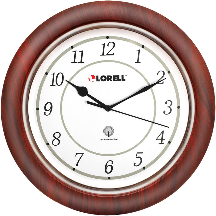 Lorell 13-1/4" Round Wood Wall Clock - LLR60986