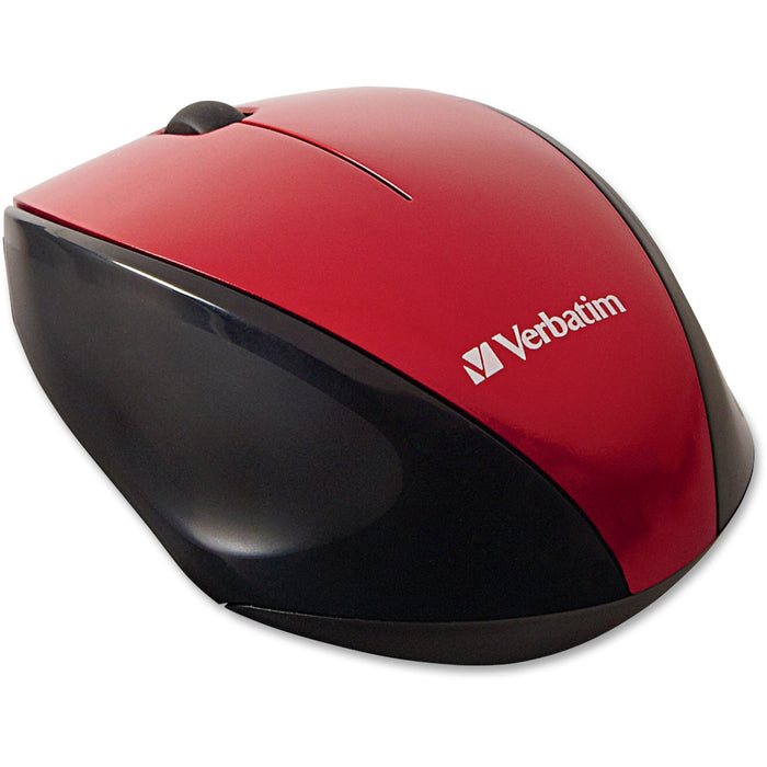 Verbatim Wireless Notebook Multi-Trac Blue LED Mouse - Red - VER97995
