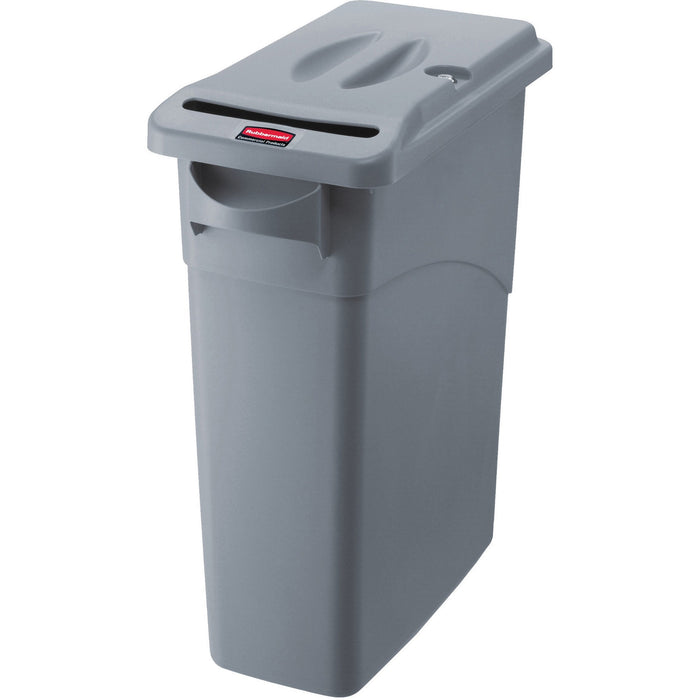 Rubbermaid Commercial Slim Jim Confidential Document Containers w/Lids - RCP9W15LGYCT
