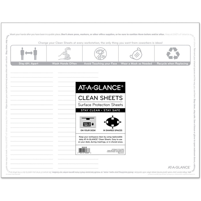 At-A-Glance Disposable Clean Sheets - AAGSK2628