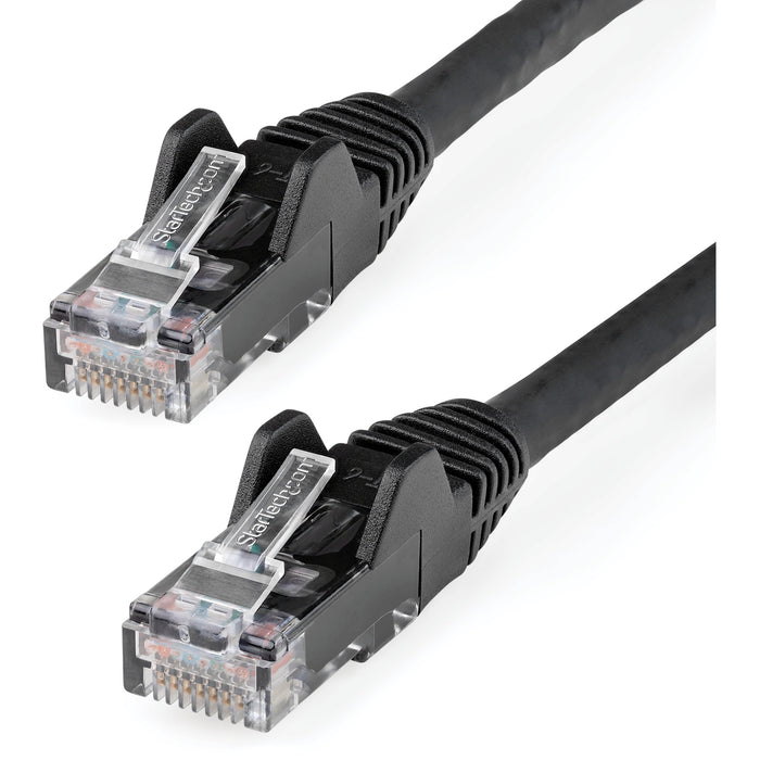 StarTech.com 30ft (9m) CAT6 Ethernet Cable, LSZH (Low Smoke Zero Halogen) 10 GbE Snagless 100W PoE UTP RJ45 Black Network Patch Cord, ETL - STCN6LPATCH30BK