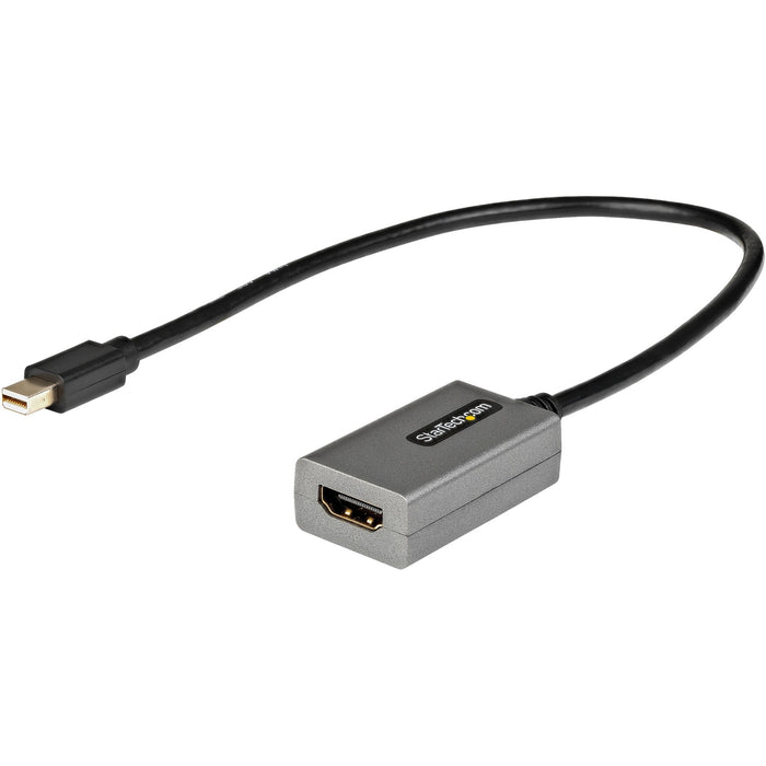 StarTech.com Mini DisplayPort to HDMI Adapter, mDP to HDMI Adapter Dongle, 1080p, Mini DP 1.2 to HDMI Video Converter, 12" Long Cable - STCMDP2HDEC