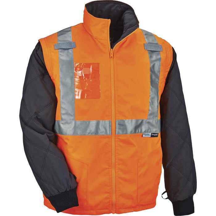 GloWear 8287 Type R Class 2 Hi-Vis Jacket w/ Removable Sleeves - EGO25512