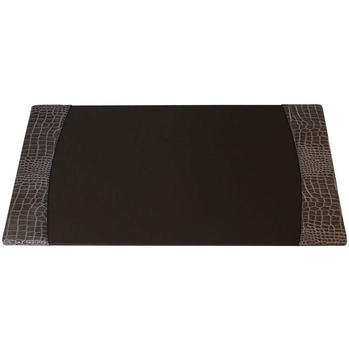 Protacini Castlerock Gray Italian Patent Leather 34" x 20" Side-Rail Desk Pad - DACP6201