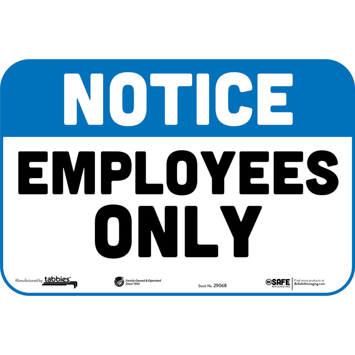 Tabbies NOTICE EMPLOYEES ONLY Wall Decals - TAB29068
