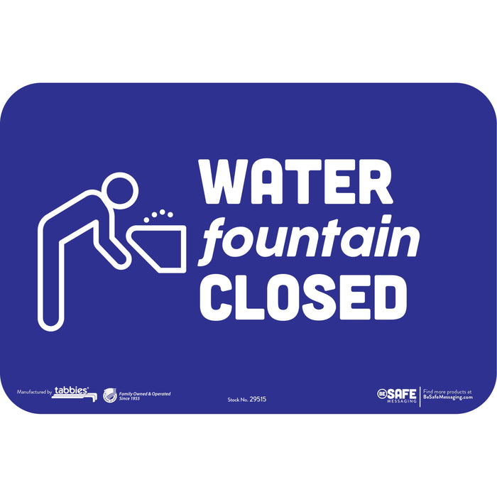 Tabbies WATER Fountain CLOSED Wall Safety Decal - TAB29515