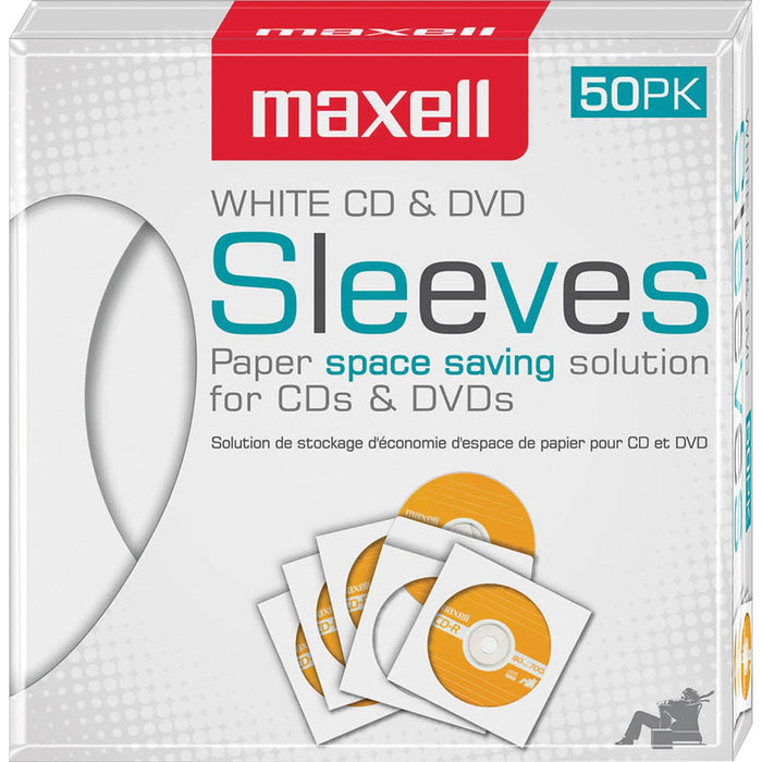 Maxell White CD / DVD Sleeves - MAX190135