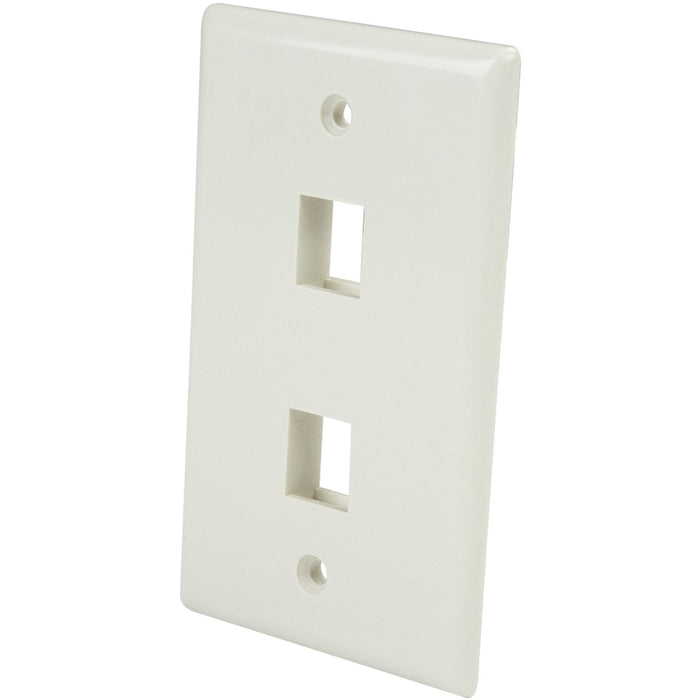 StarTech.com Dual Outlet RJ45 Universal Wall Plate White - STCPLATE2WH