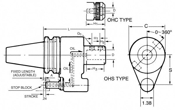 Big Kaiser CV50OHC1000N172 Rotary Tooling Adapter