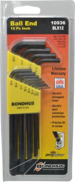 Bondhus 10936 "L" Ball Point Hex Sets Inch