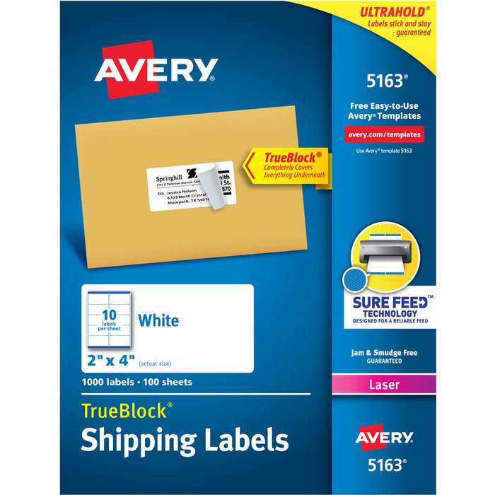 Avery&reg; Easy Peel White Shipping Labels - AVE5163