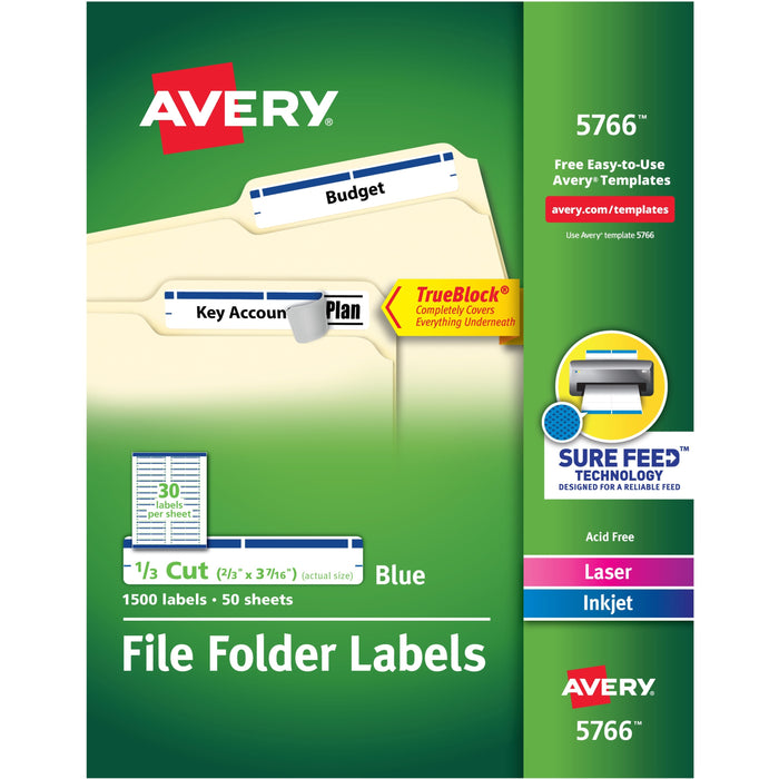 Avery&reg; TrueBlock File Folder Labels - AVE5766