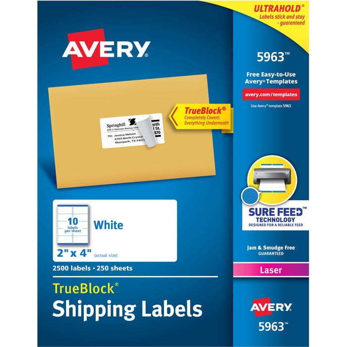 Avery&reg; Easy Peel White Shipping Labels - AVE5963