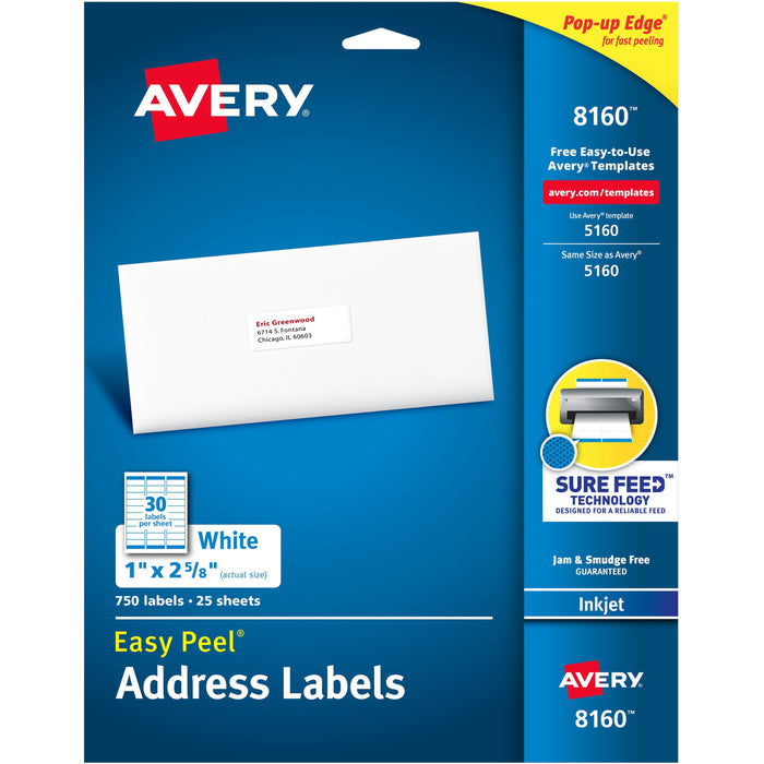 Avery&reg; Easy Peel&reg; Address Labels with Sure Feed&trade; Technology - AVE8160