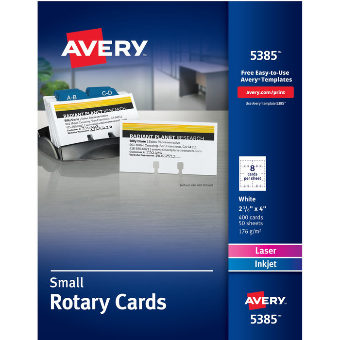 Avery&reg; Uncoated 2-side Printing Rotary Cards - AVE5385