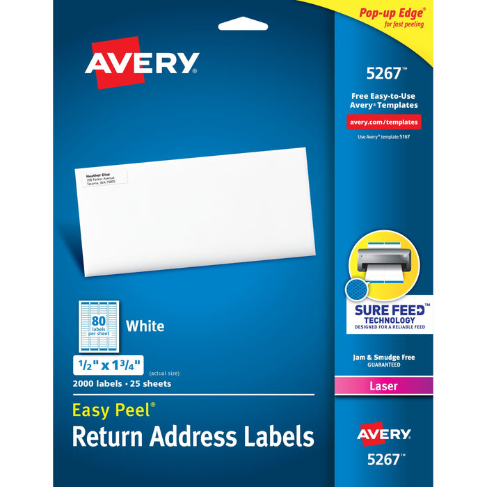 Avery&reg; Easy Peel Mailing Laser Labels - AVE5267