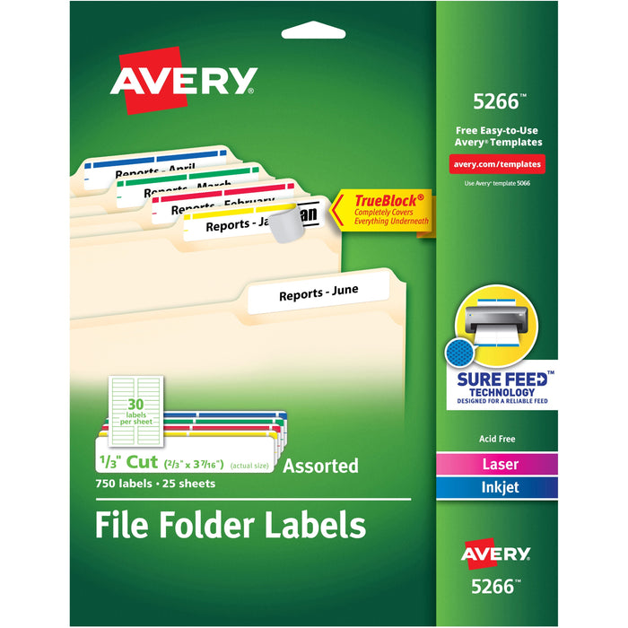 Avery&reg; TrueBlock File Folder Labels - AVE5266