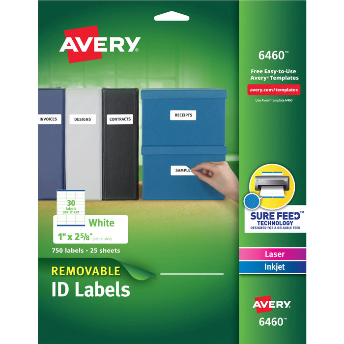 Avery&reg; Removable I.D. Laser/Inkjet Labels - AVE6460