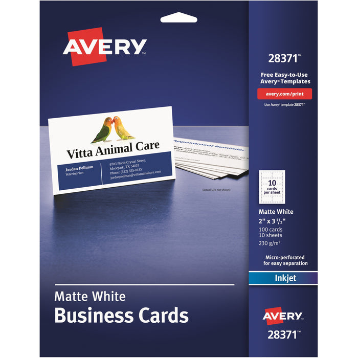 Avery&reg; Printable Business Cards with SureFeed - AVE28371