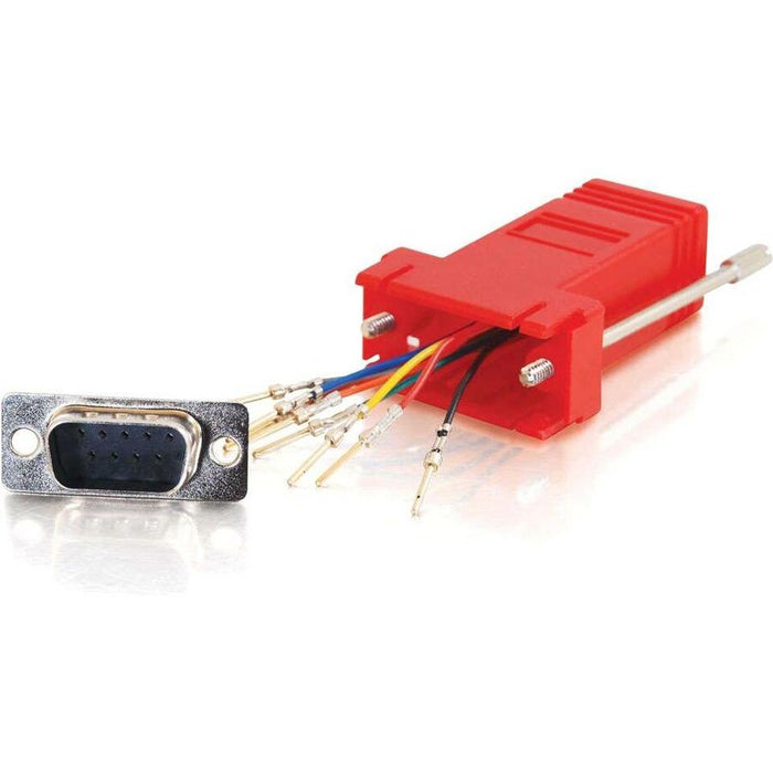 C2G RJ45 to DB9 Male Modular Adapter - Red - CGO02949