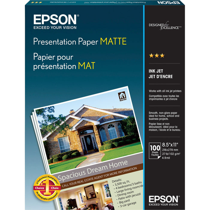 Epson Matte Inkjet Presentation Paper - White - EPSS041062