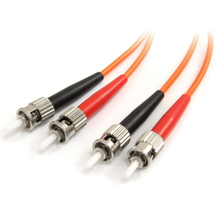 StarTech.com 1m Fiber Optic Cable - Multimode Duplex 62.5/125 - LSZH - ST/ST - OM1 - ST to ST Fiber Patch Cable - STCFIBSTST1