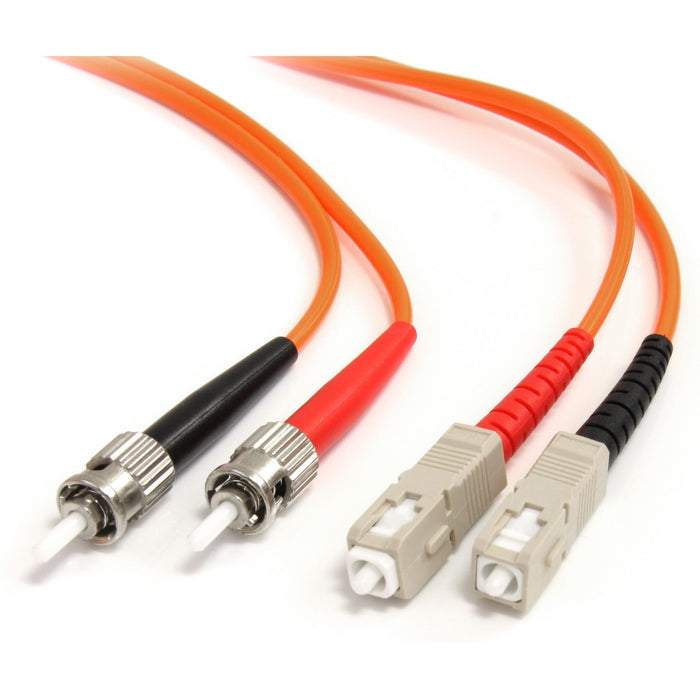 StarTech.com 1m Fiber Optic Cable - Multimode Duplex 62.5/125 - LSZH - ST /SC - OM1 - ST to SC Fiber Patch Cable - STCFIBSTSC1