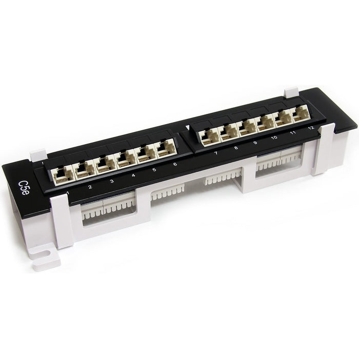 StarTech.com 1U 12 Port Wall Mount Cat5e 110 Patch Panel - 45 Degree - STCPANEL4512