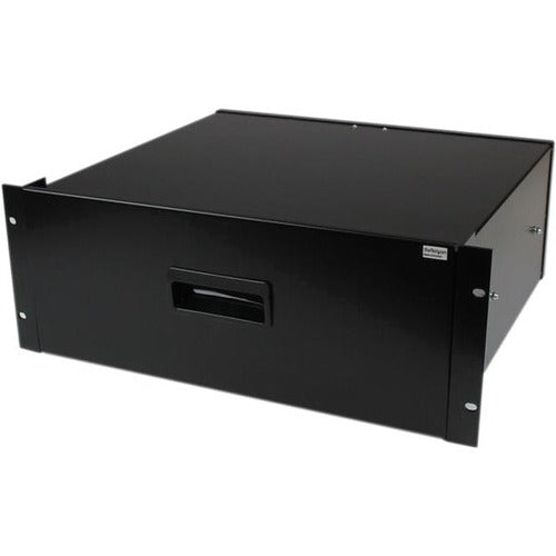StarTech.com 4U Black Steel Storage Drawer for 19in Racks and Cabinets - 4U Black Sliding Rack Storage Drawer - STC4UDRAWER