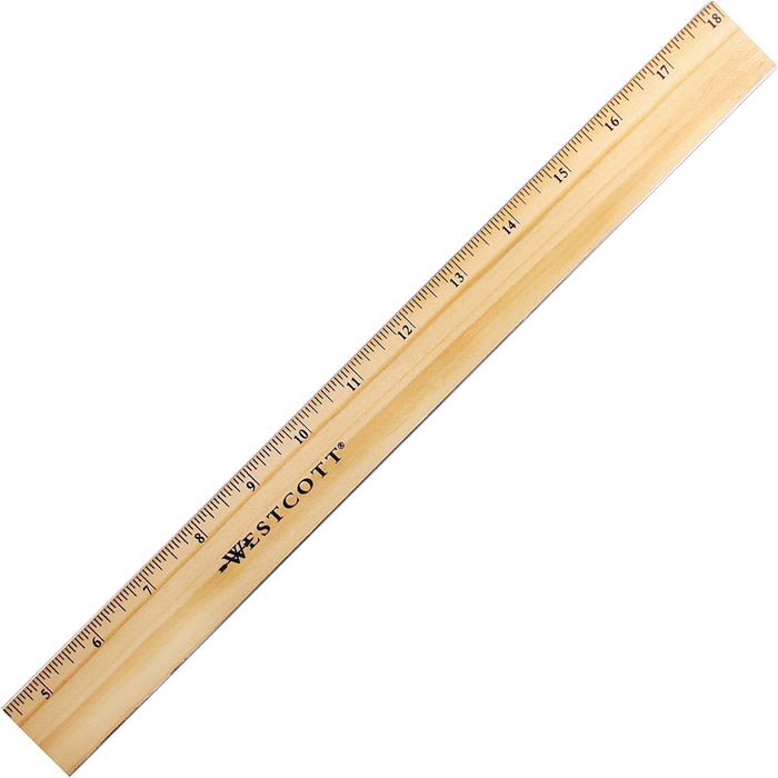 Westcott Beveled Metal Edge Wood Rulers - ACM05018