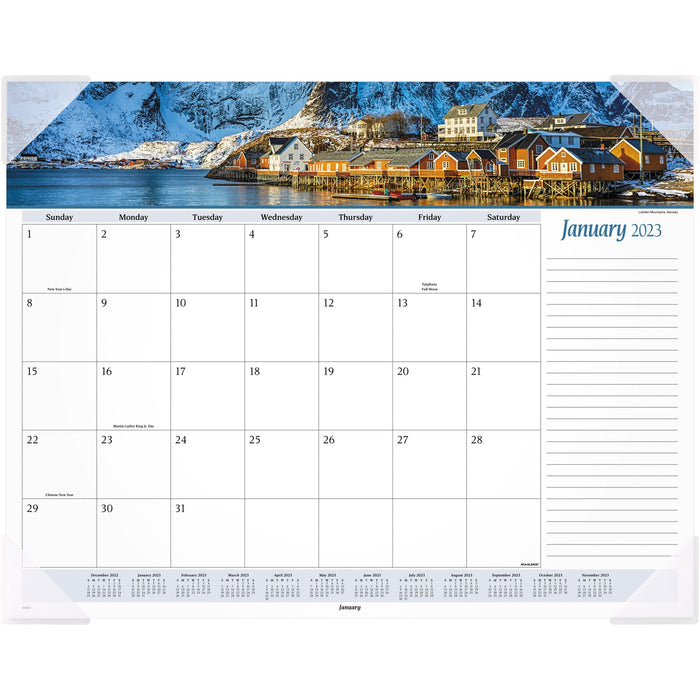 At-A-Glance Panoramic Seascape Scene Monthly Desk Pad - AAG89803