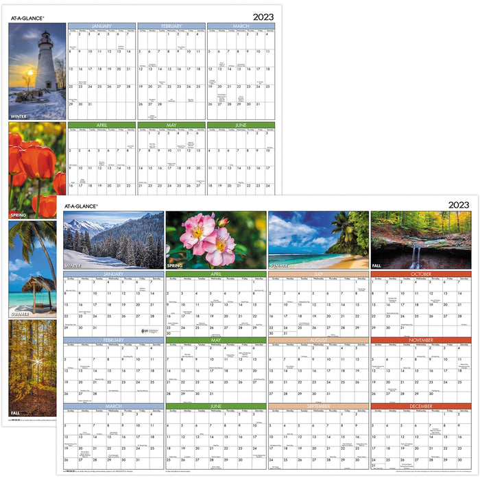 At-A-Glance Seasons in Bloom Erasable/Reversible Wall Planner - AAGPA133