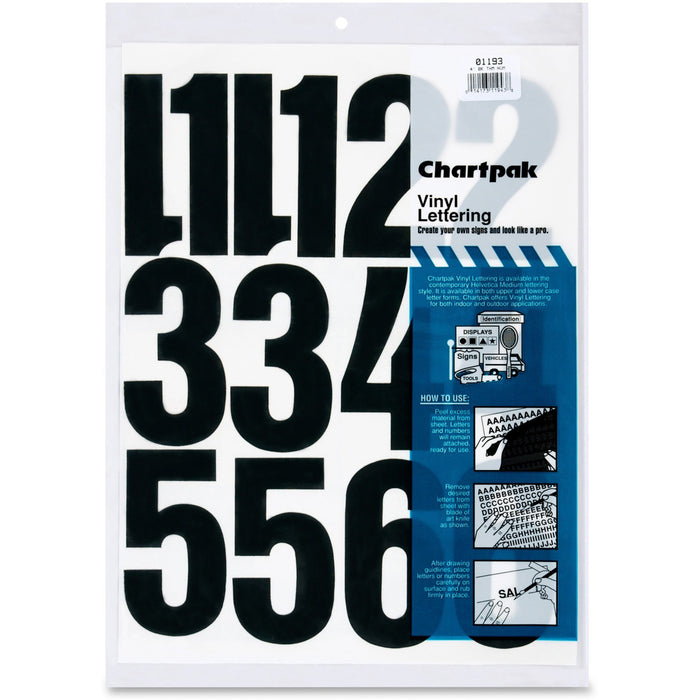 Chartpak Permanent Adhesive Vinyl Numbers - CHA01193
