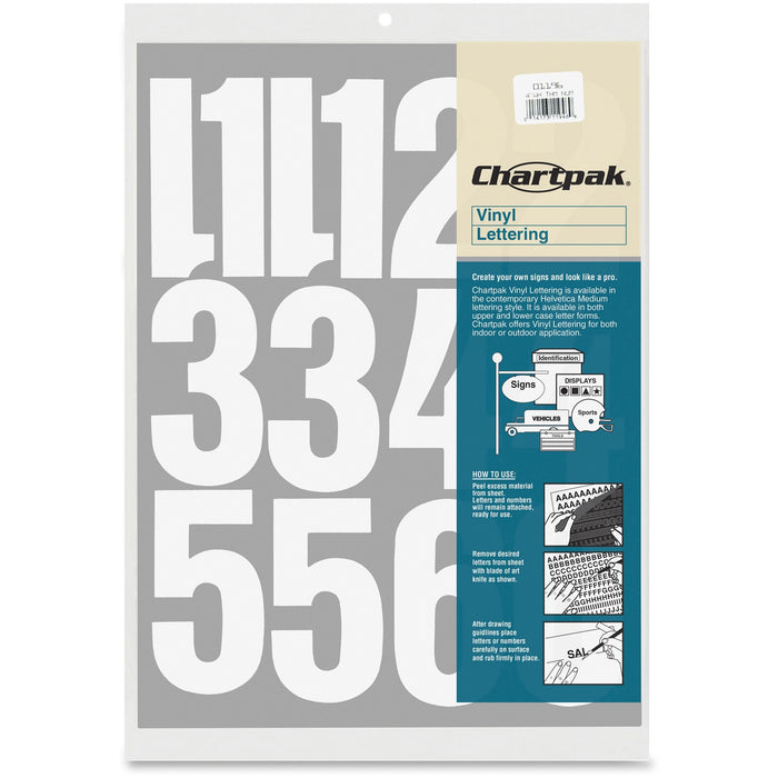 Chartpak Permanent Adhesive Vinyl Numbers - CHA01196