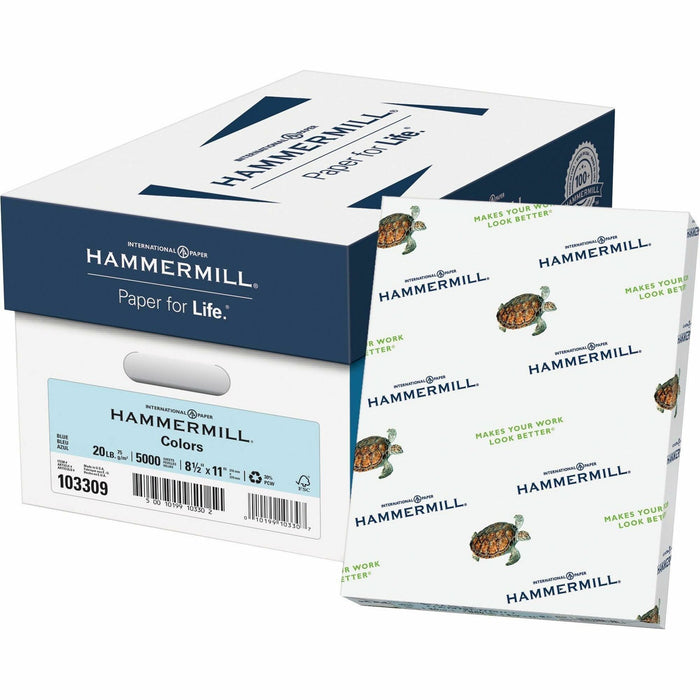 Hammermill Colors Recycled Copy Paper - Blue - HAM103309
