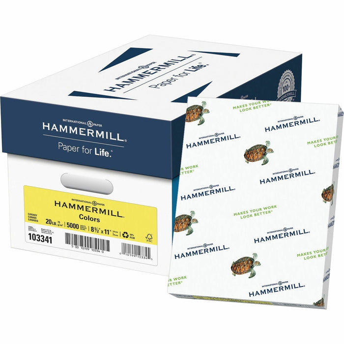Hammermill Colors Recycled Copy Paper - Canary - HAM103341
