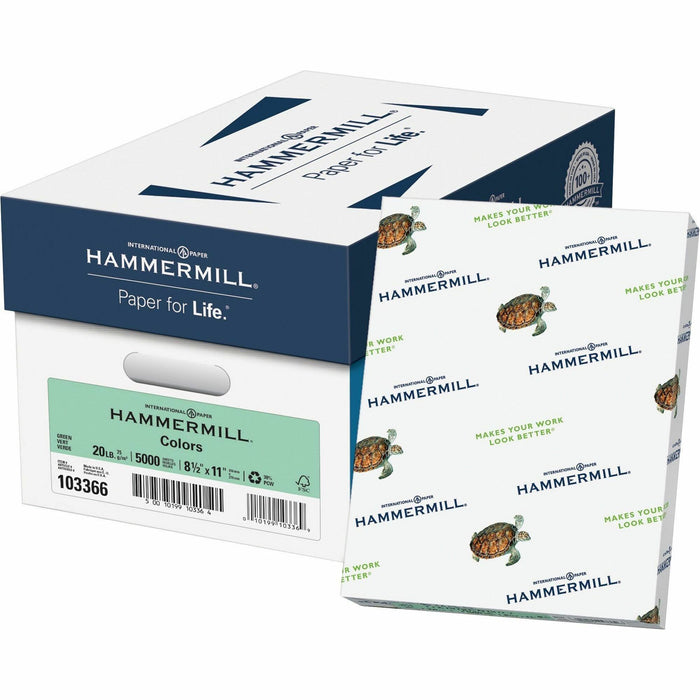 Hammermill Colors Recycled Copy Paper - Green - HAM103366