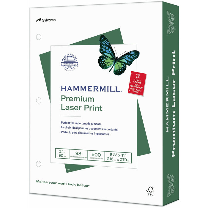 Hammermill Premium 3HP Laser Print Paper - White - HAM107681