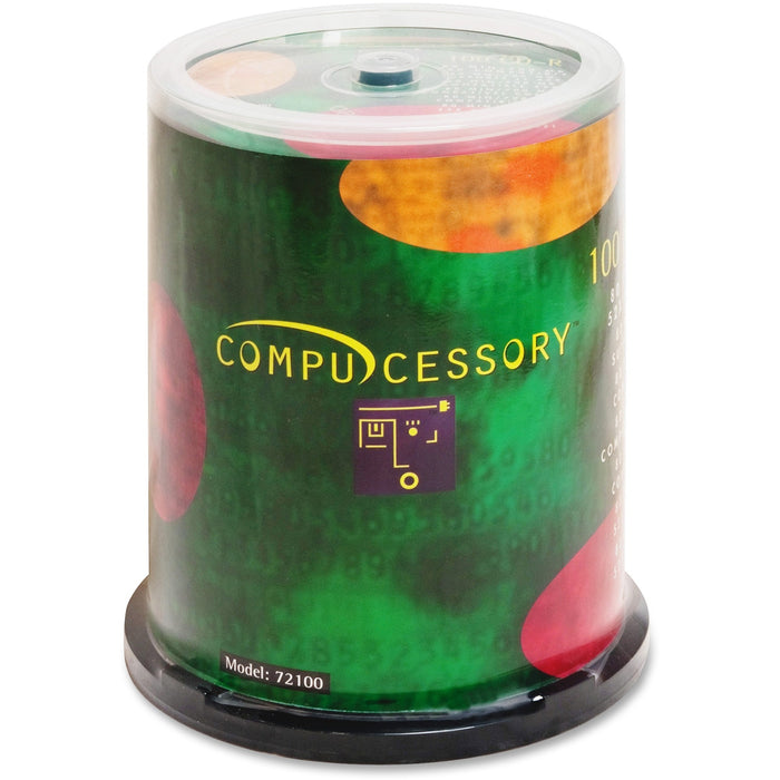 Compucessory CD Recordable Media - CD-R - 52x - 700 MB - 100 Pack Spindle - CCS72100