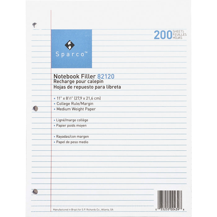 Sparco Notebook Filler Paper - Letter - SPR82120