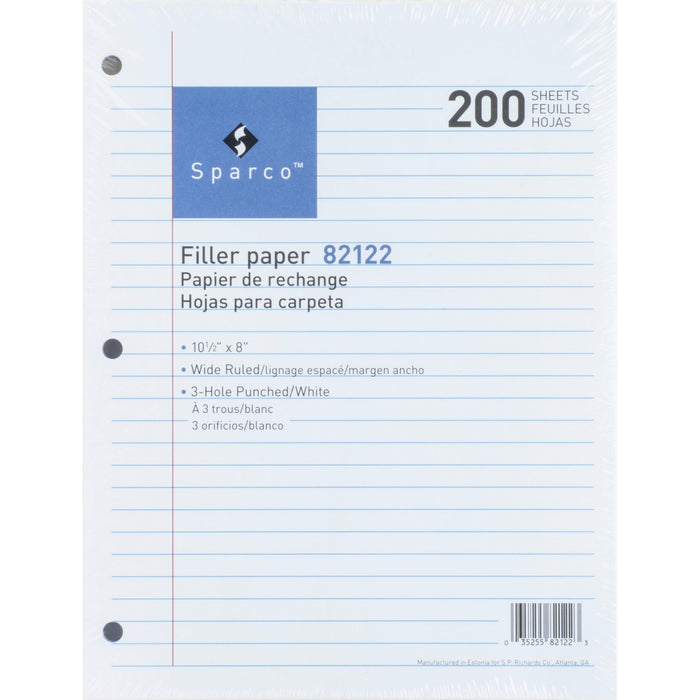 Sparco 3-hole Punched Filler Paper - SPR82122