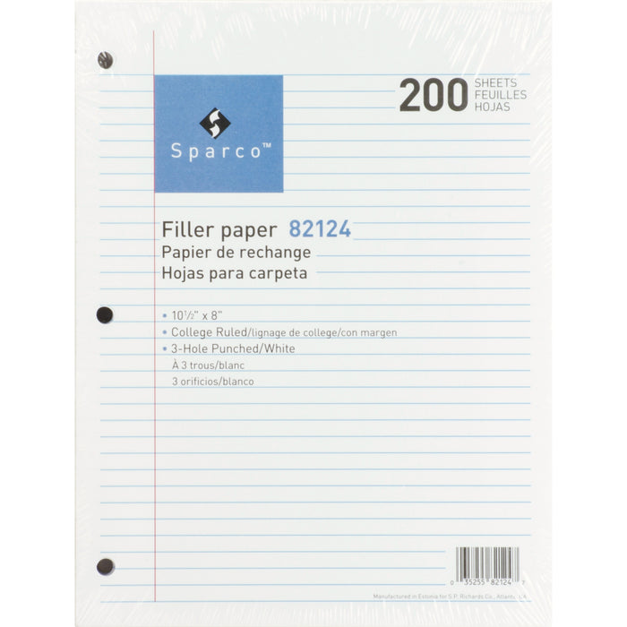 Sparco 3-hole Punched Filler Paper - SPR82124