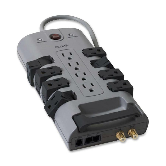 Belkin 12-Outlet Pivot-Plug Surge Protectors - 8 foot Cable - 4320 Joules - BLKBP11223008