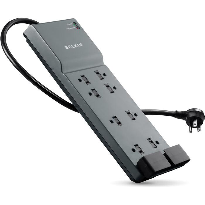 Belkin 8 Outlet Home/Office Surge Protector with telephone protection - 6 foot Cable - Black - 3550 Joules - BLKBE10820006