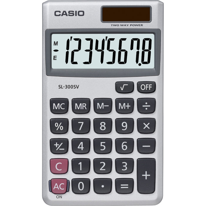 Casio SL300 8-Digit Handheld Calculator - CSOSL300SV
