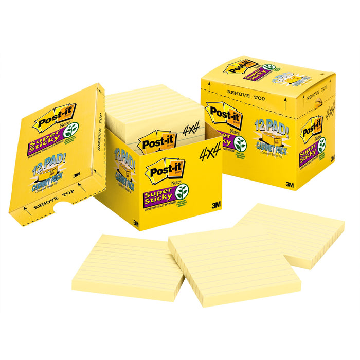 Post-it&reg; Super Sticky Lined Notes Cabinet Pack - MMM67512SSCP