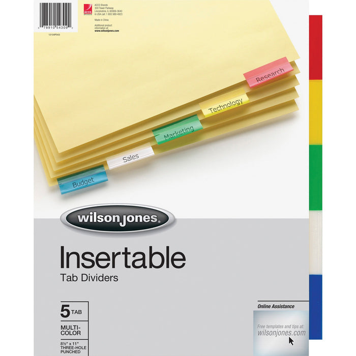 Wilson Jones Insertable Tab Dividers - WLJ54309