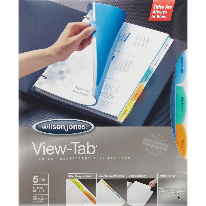 Wilson Jones View-Tab 5-Tab Transparent Dividers - WLJ55065
