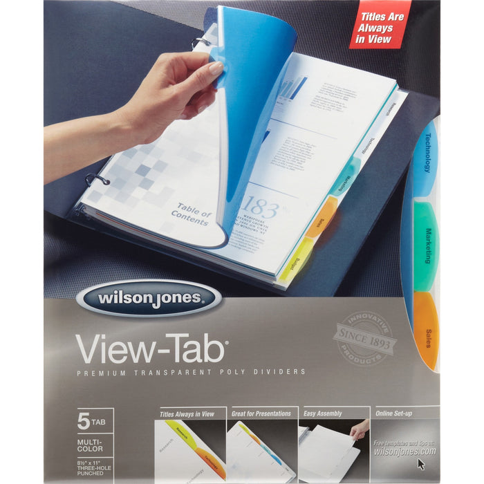 Wilson Jones View-Tab 5-Tab Transparent Dividers - WLJ55565